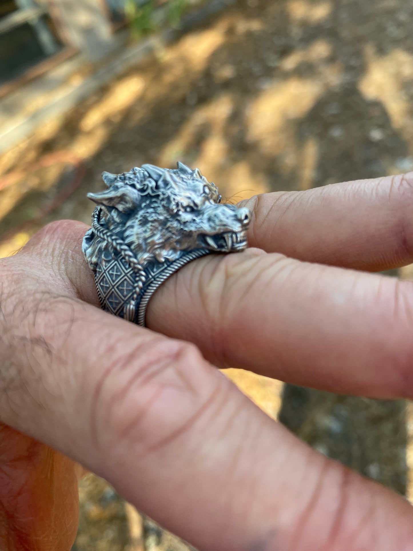 Lobo Chamán Mega Plata Esterlina