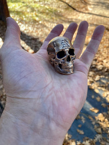 Brass TechSkull.1 Sculpture Small