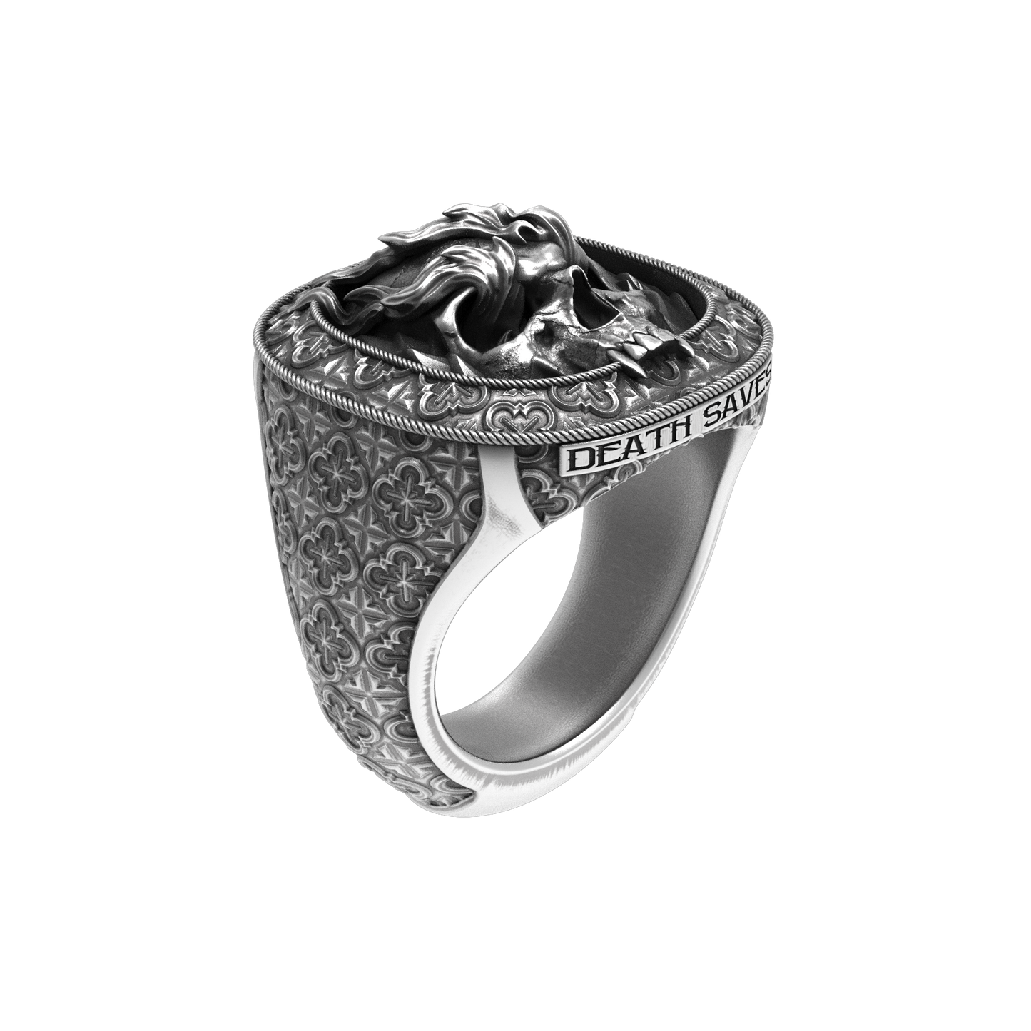 Smoking Skull Signet Ring