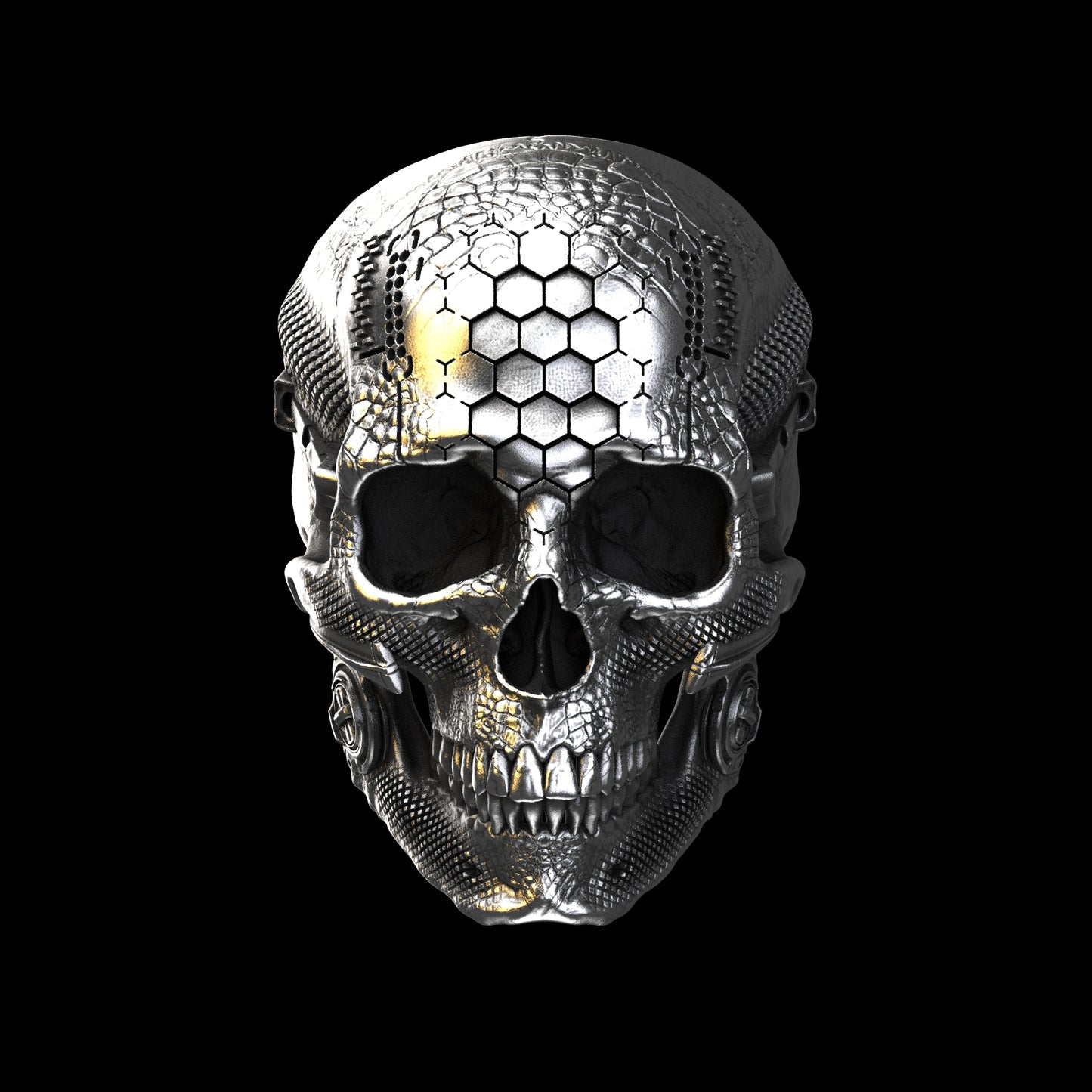 Anillo TechSkull.1 de plata de ley