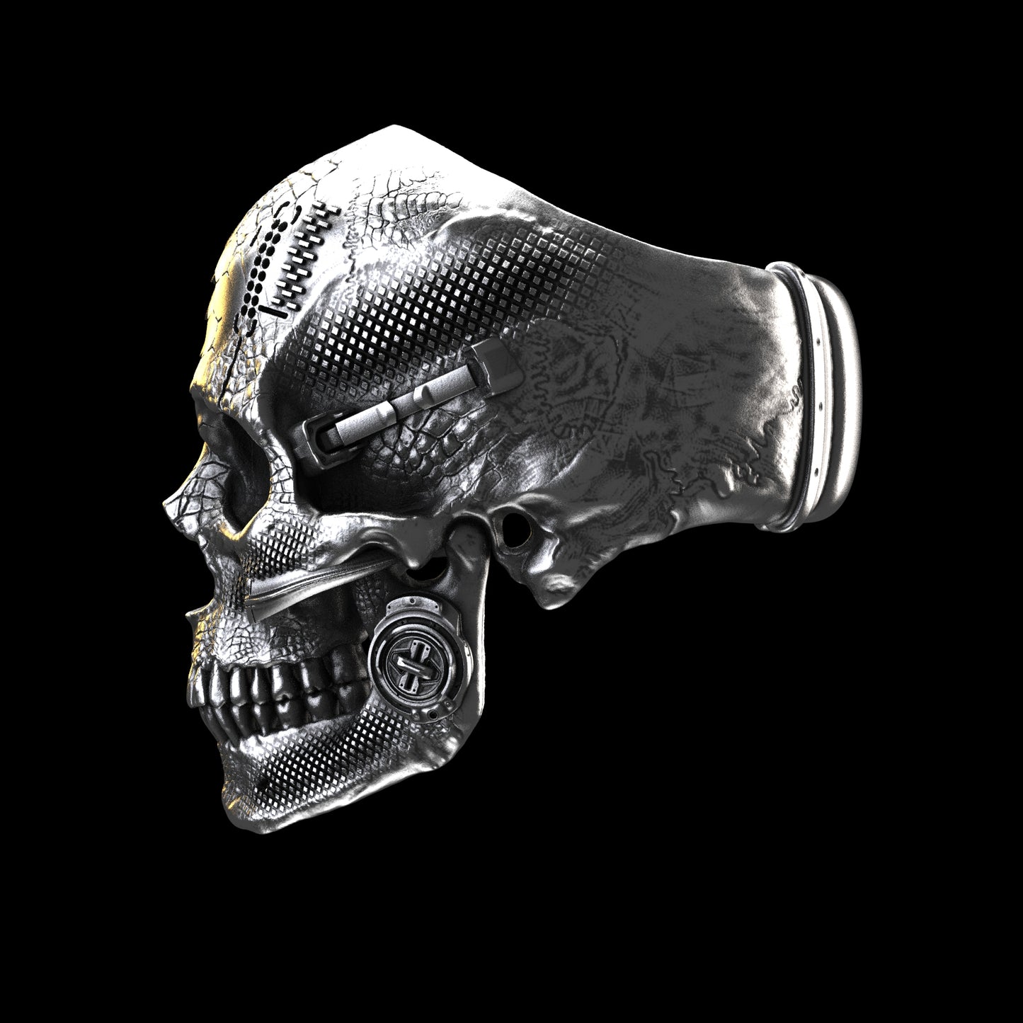 Anillo TechSkull.1 de plata de ley