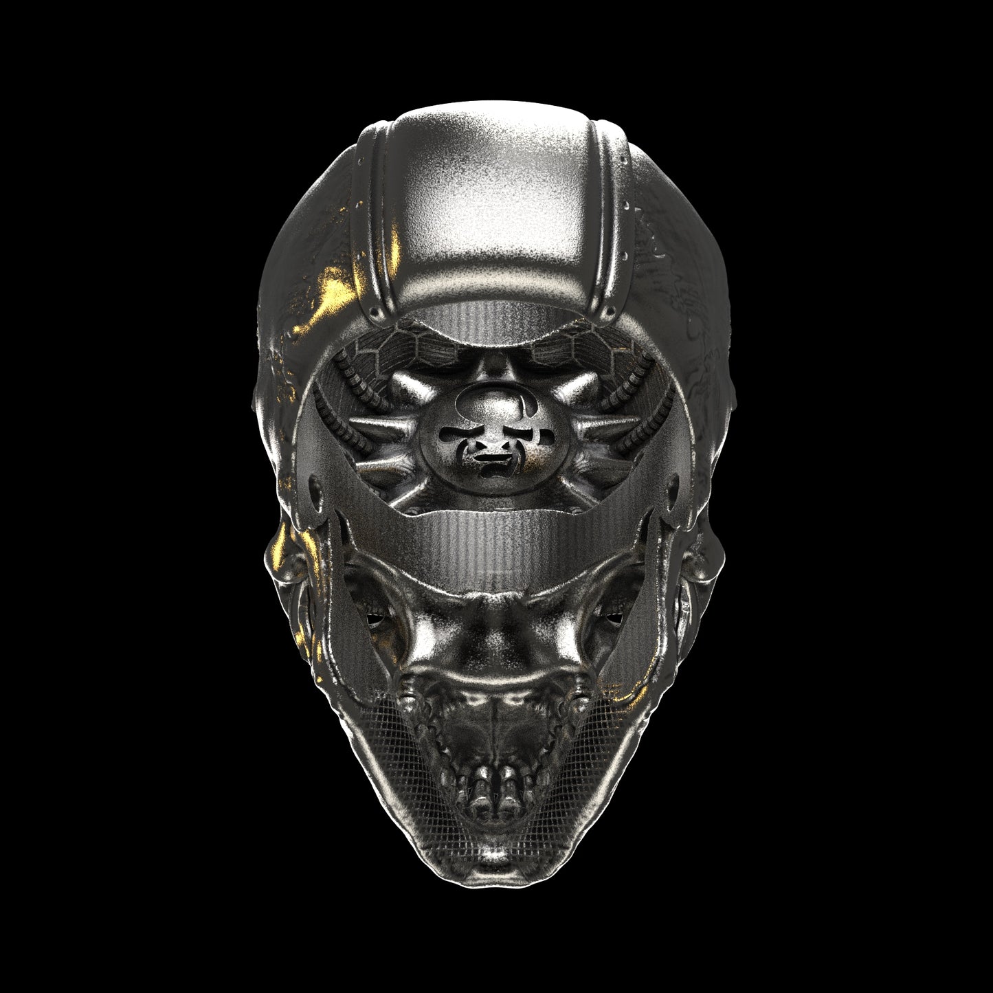 Anillo TechSkull.1 de plata de ley
