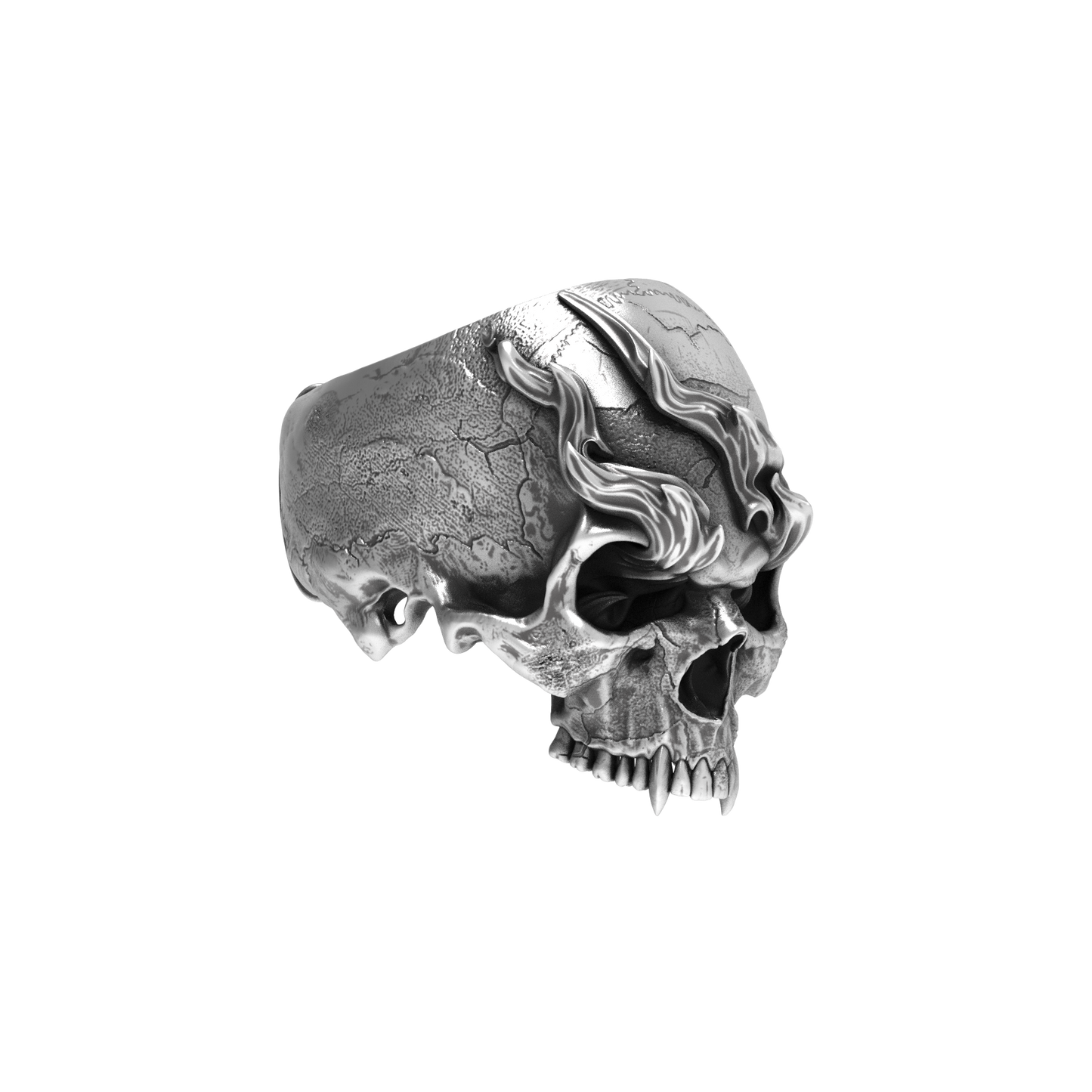 Smoking Skull Ring | Silver