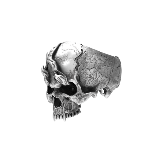 Smoking Skull Ring | Silver