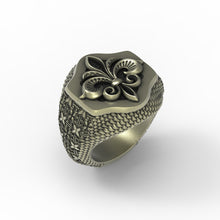 Load image into Gallery viewer, Fleur De Lis Ring Brass