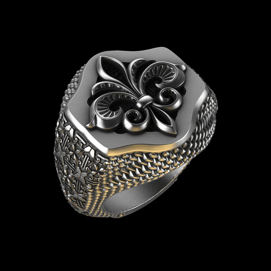 Fleur De Lis Signet Sterling Silver