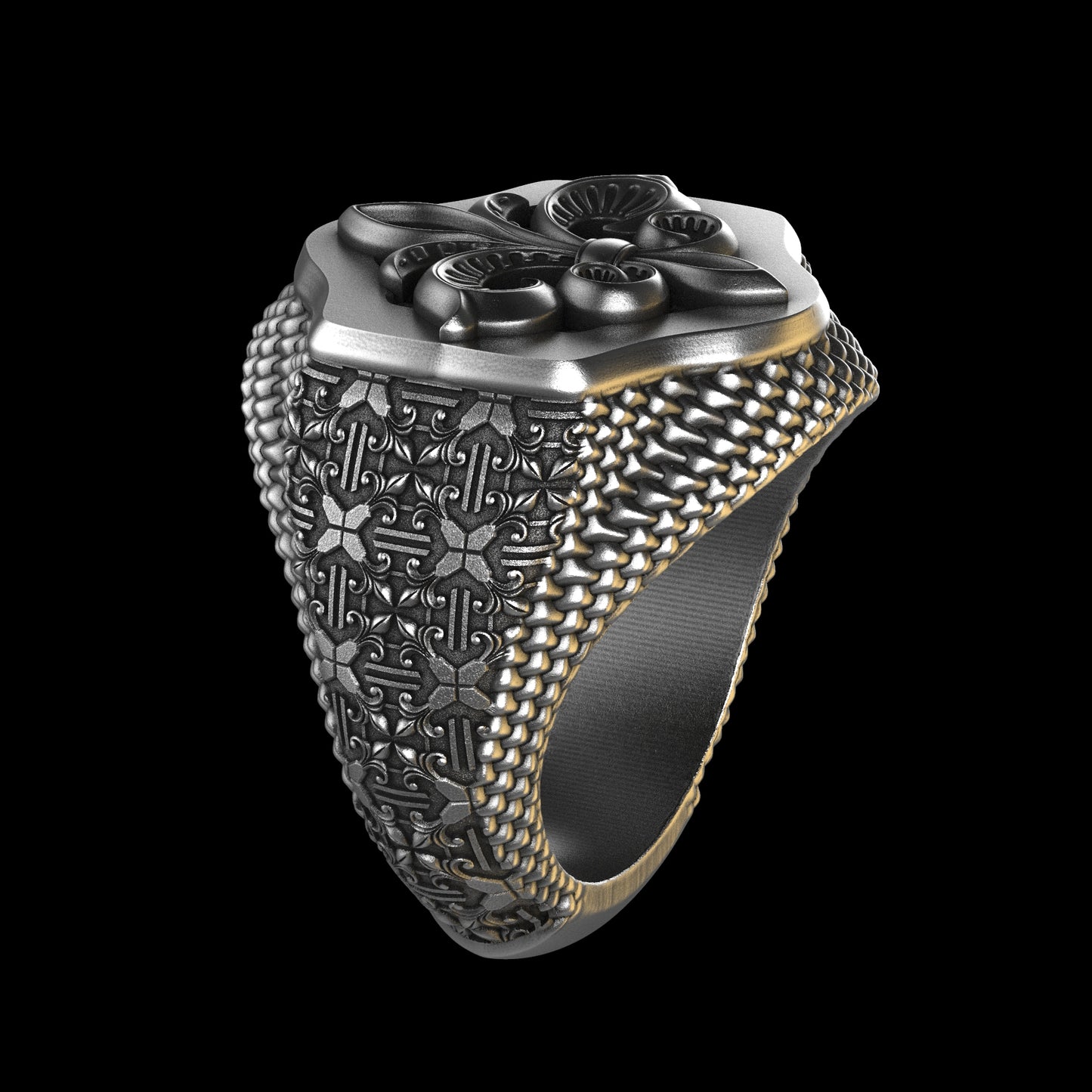 Fleur De Lis Signet Sterling Silver