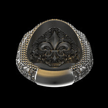Load image into Gallery viewer, Fleur De Lis Ring Sterling Silver