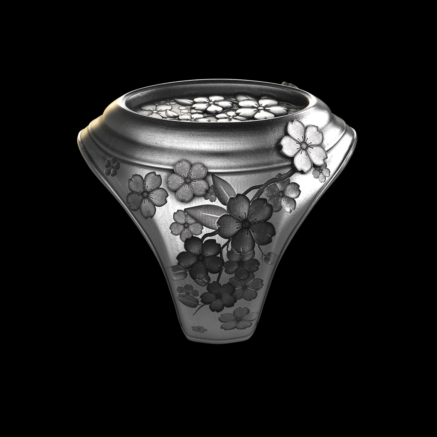 Sakura Signet Sterling Silver