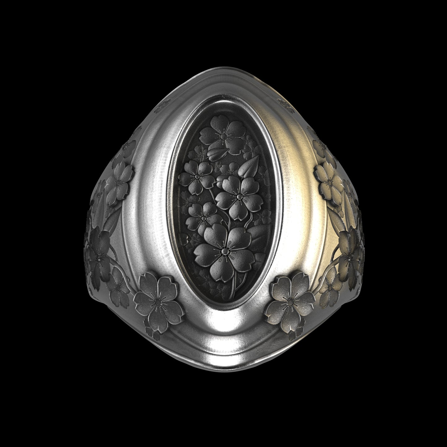 Sakura Signet Sterling Silver