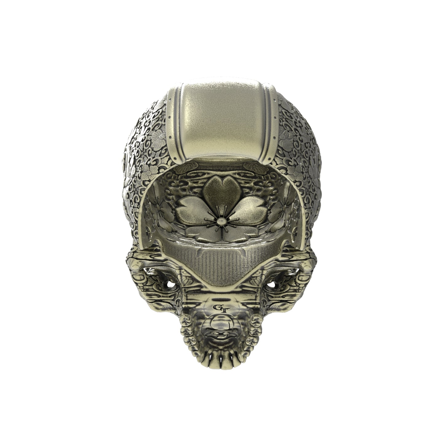 Anillo de calavera de jardín japonés de bronce