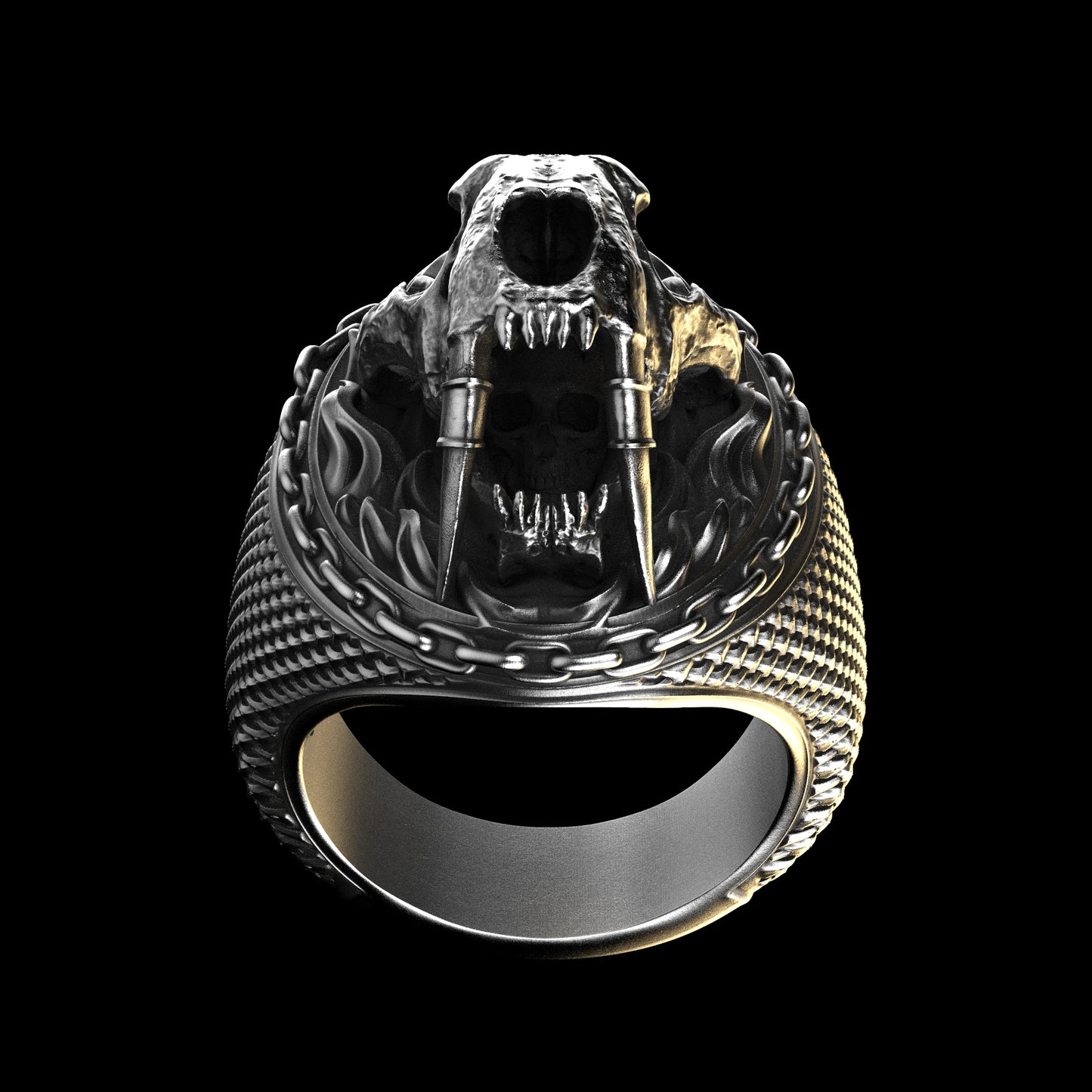 Saber Tooth Skull Ring