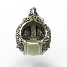 Load image into Gallery viewer, Brass Nordic ViKing Skull Ring