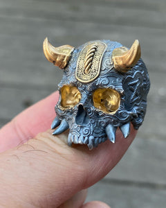 VIP Horned Oni Skull Ring