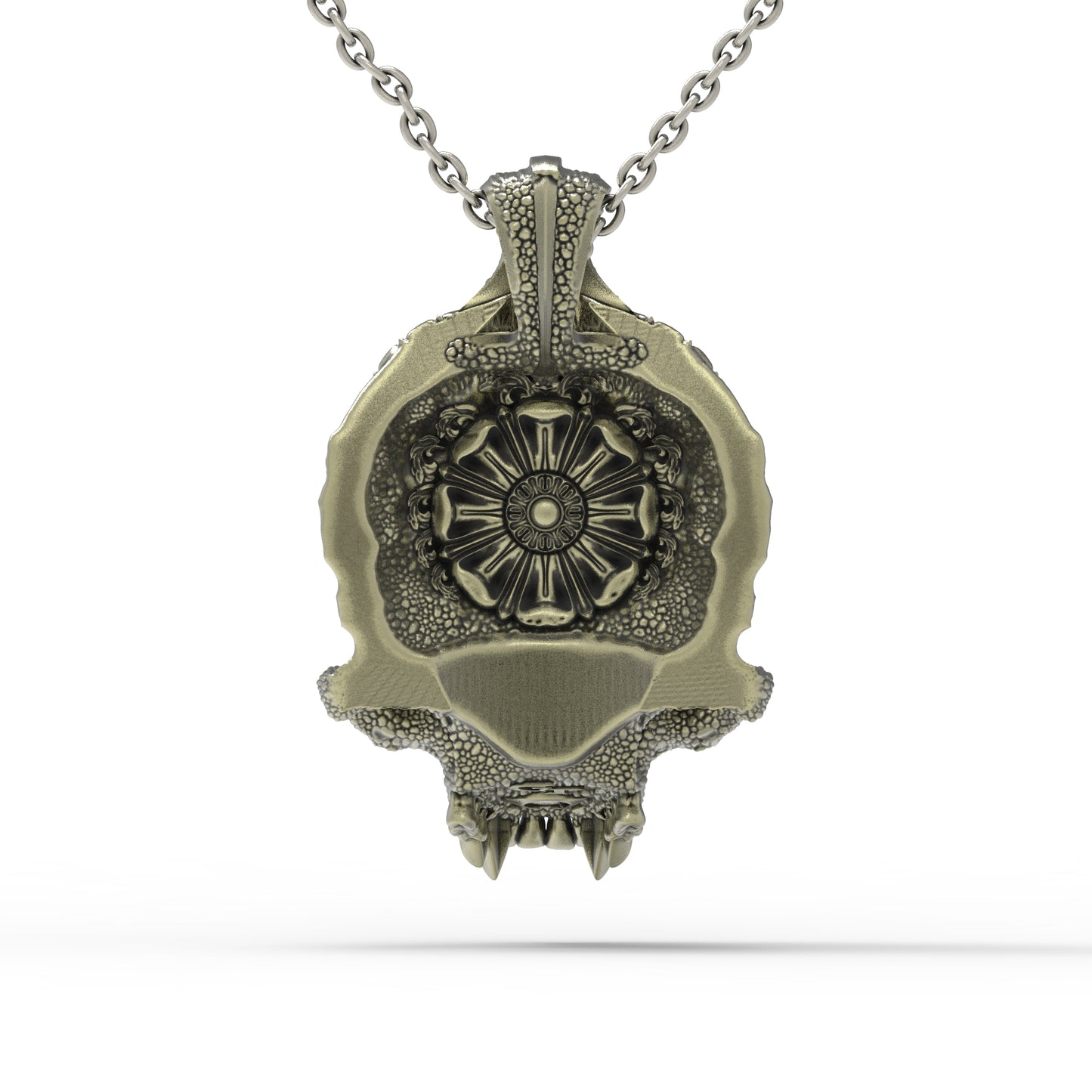 Brass Ornamental Skull Pendant