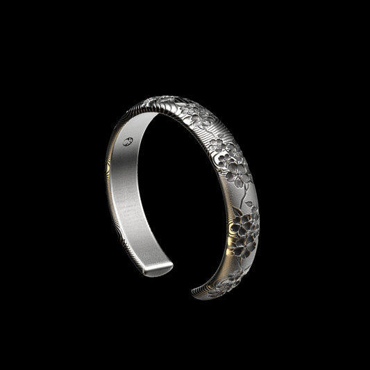 Cherry Blossom Cuff Sterling Silver