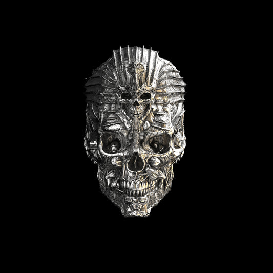 Anillo de calavera egipcia FT/GT Collab Plata