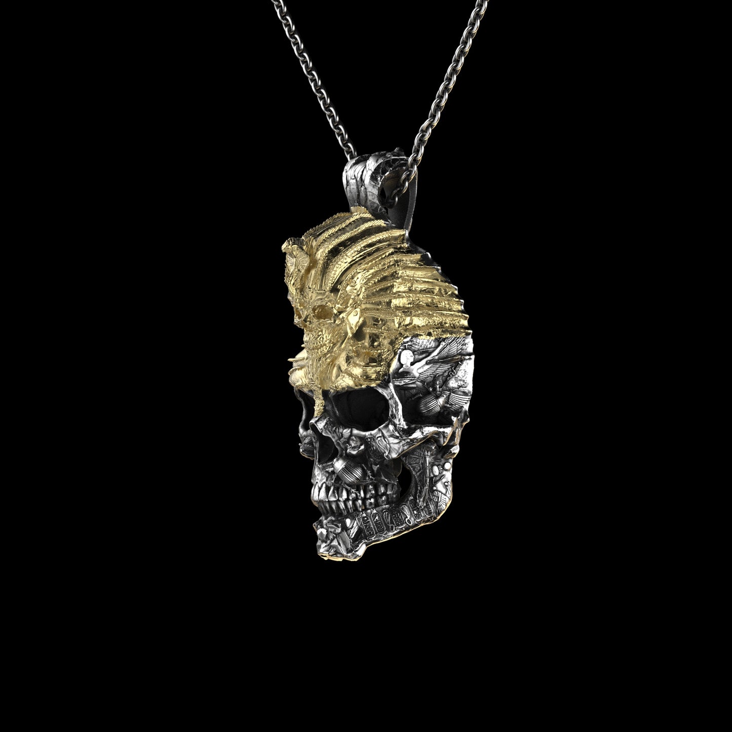 Colgante de calavera de Egipto, versión de máscara dorada