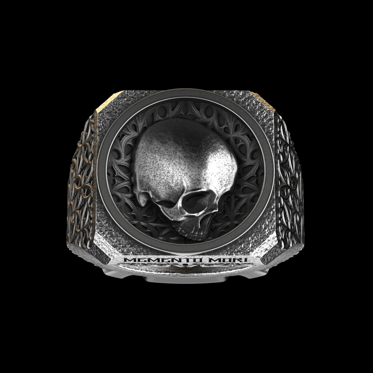 Anillo de sello estoico de plata de ley