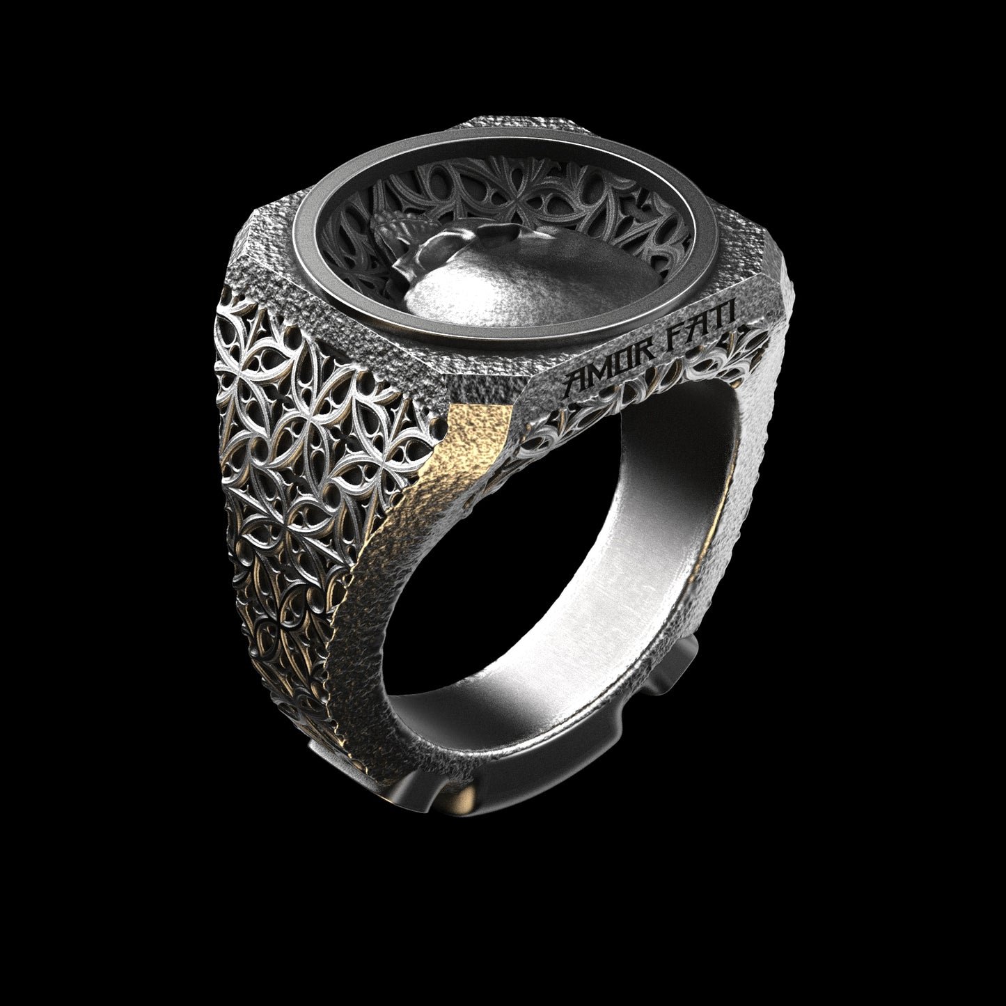 Anillo de sello estoico de plata de ley