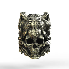 Load image into Gallery viewer, Brass Tiger Skull Ring
