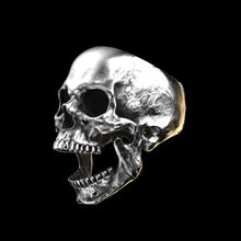 Load image into Gallery viewer, Anatomical Skull Ring Open Jaw (SIA) Sterling