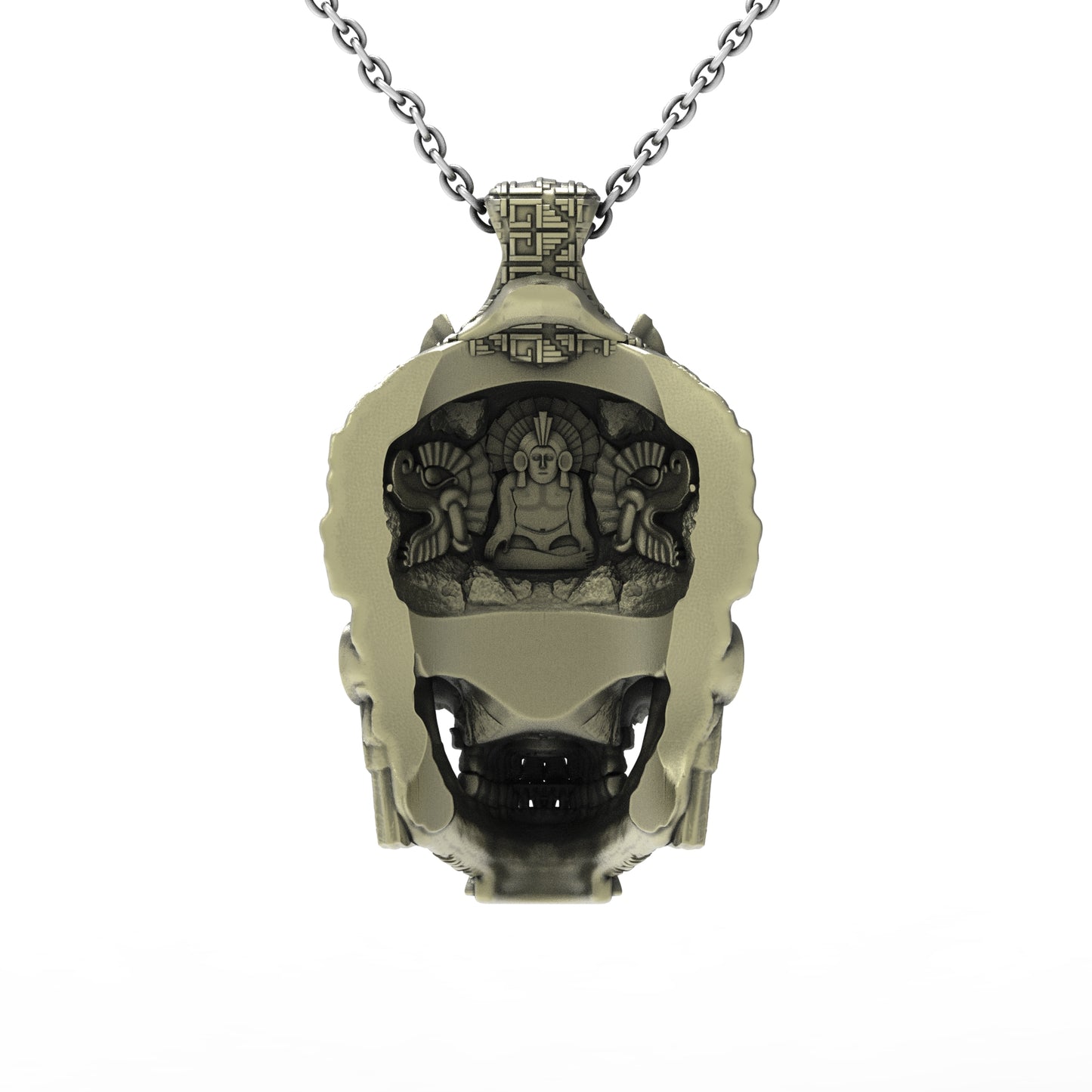 Brass MesoSkull Pendant