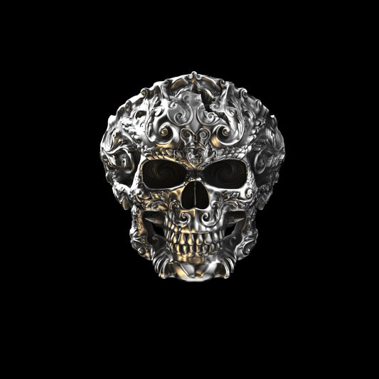 Flourish Skull Sterling Silver