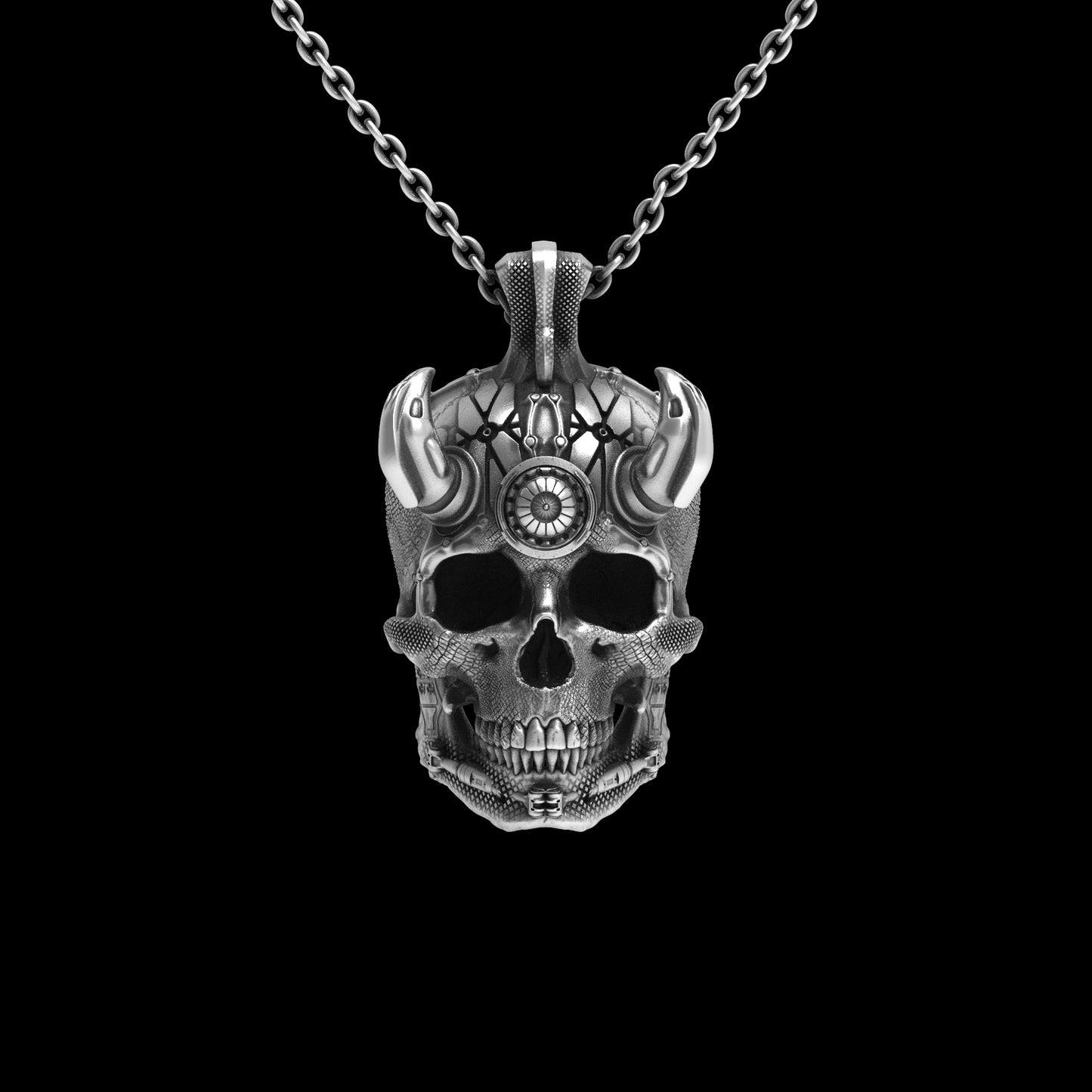 TechSkull.3 Sterling Pendant