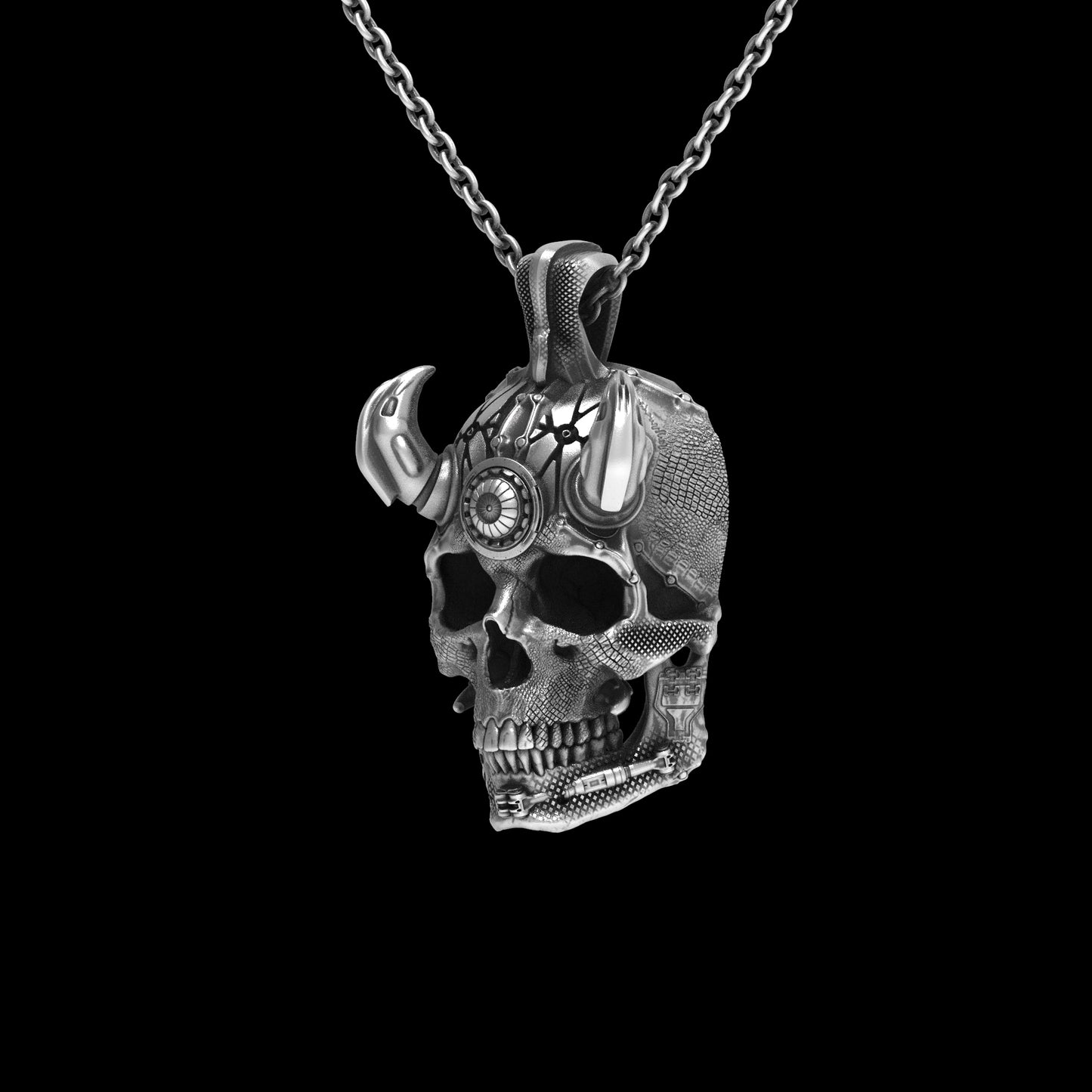 TechSkull.3 Sterling Pendant