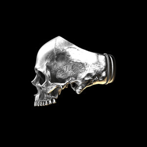 Anatomical Skull Ring Half Jaw (SIA) Sterling Silver