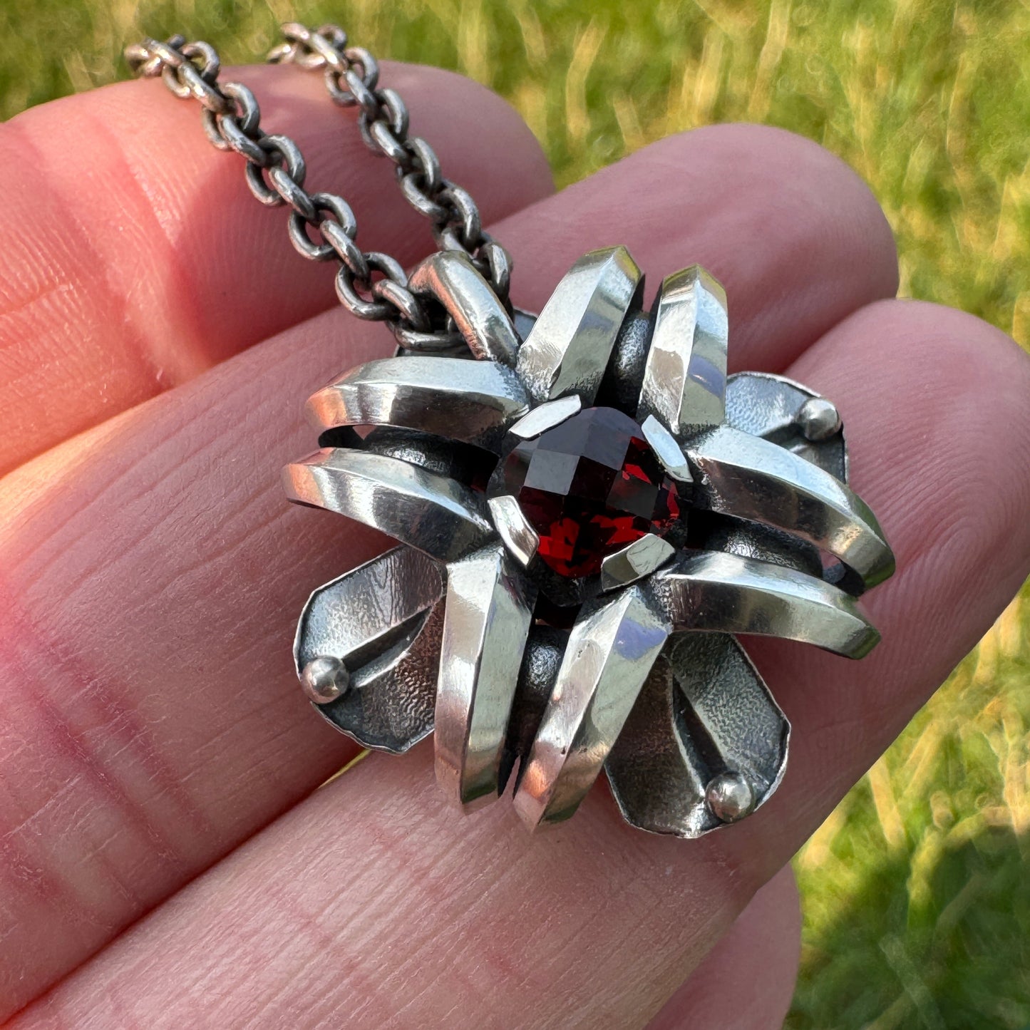 Double-Sided Flower Pendant