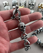 Load image into Gallery viewer, Spiral Link Bracelet w TechSkull.1 bead, sterling silver