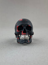 Load image into Gallery viewer, Sterling Silver Red Splatter on Black Ceramic Sterling Silver SIA Skull Ring