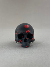 Load image into Gallery viewer, Brass Red Splatter on Black Ceramic Skull Ring