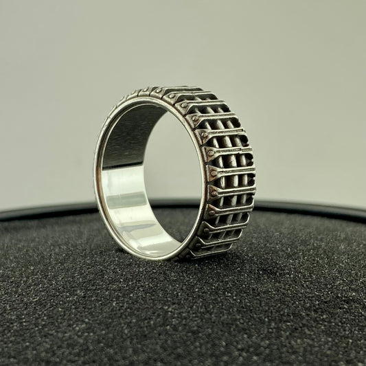 Bracketed Band Sterling Silver Ready to Ship