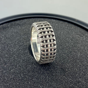Bracketed Band Sterling Silver