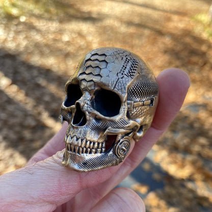 Escultura TechSkull.1 de Latón Pequeña