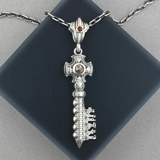 Philosophers Key Pendant W/ Carnelian