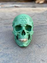 Load image into Gallery viewer, Green Ceramic on Brass TechSkull.1 Sz12.5