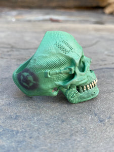 Green Ceramic on Brass TechSkull.1 Sz12.5