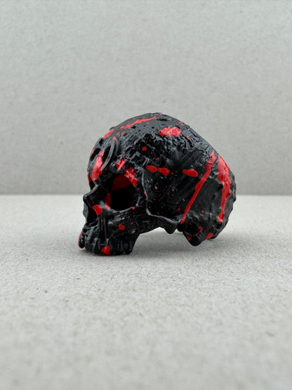 Black and Red Ceramic TechSkull.8 Ring In Stock