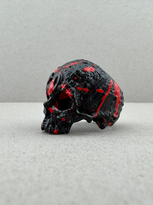 Size 10 Black and Red Ceramic TechSkull.8 Ring