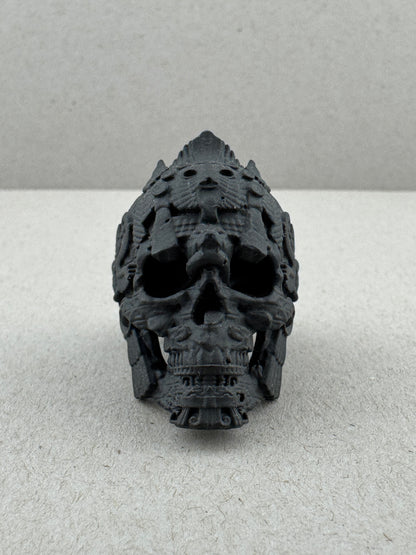 Black Ceramic Meso Skull Ring In Stock