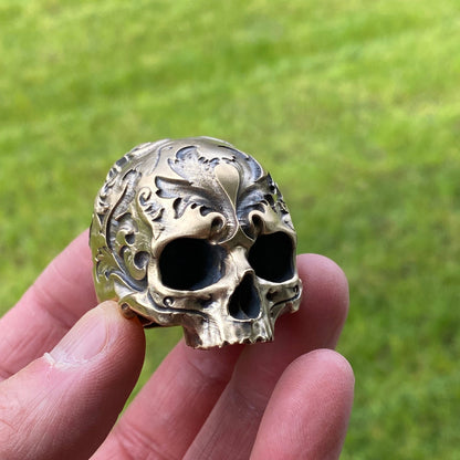 Escultura TechSkull.1 de Latón Pequeña