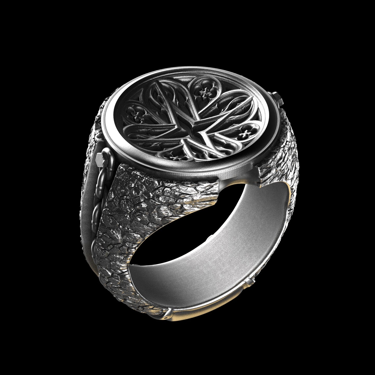 Cathedral Signet Ring Sterling Silver