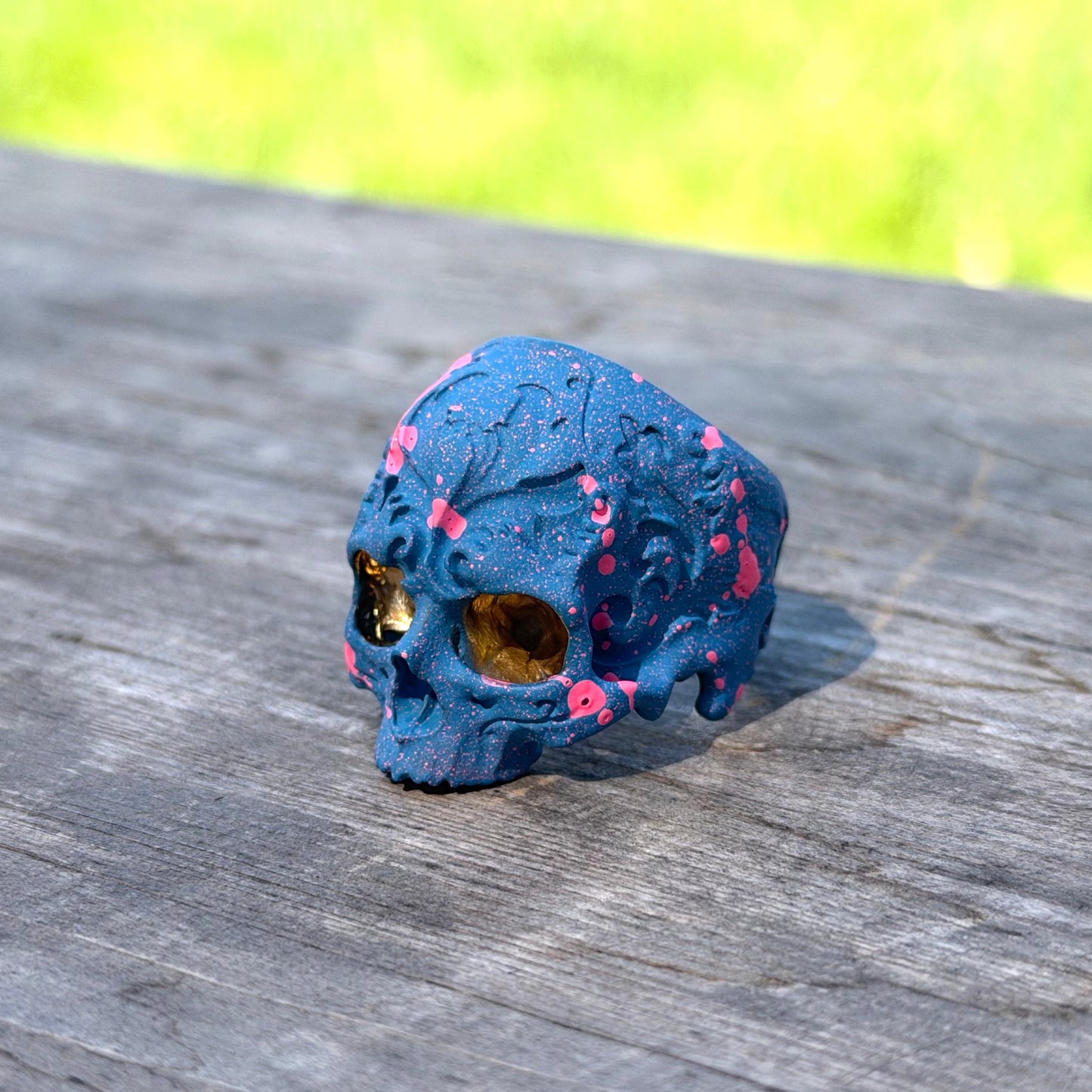VIP Cotton Candy Skull Sterling w/ Gold Sockets