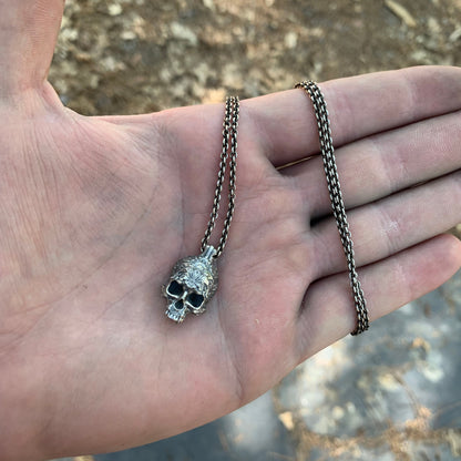 Ornamental Skull Sterling Pendant