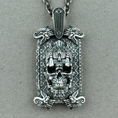 Meso Skull Tag Sterling Pendant