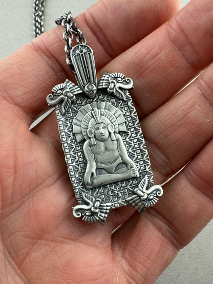 Meso Skull Tag Sterling Pendant